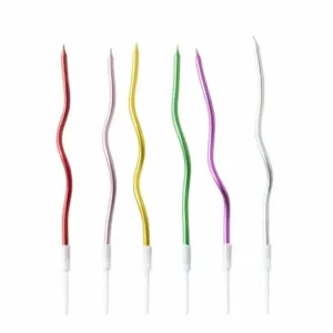 Metallic Wavy Candles (10 Candles)